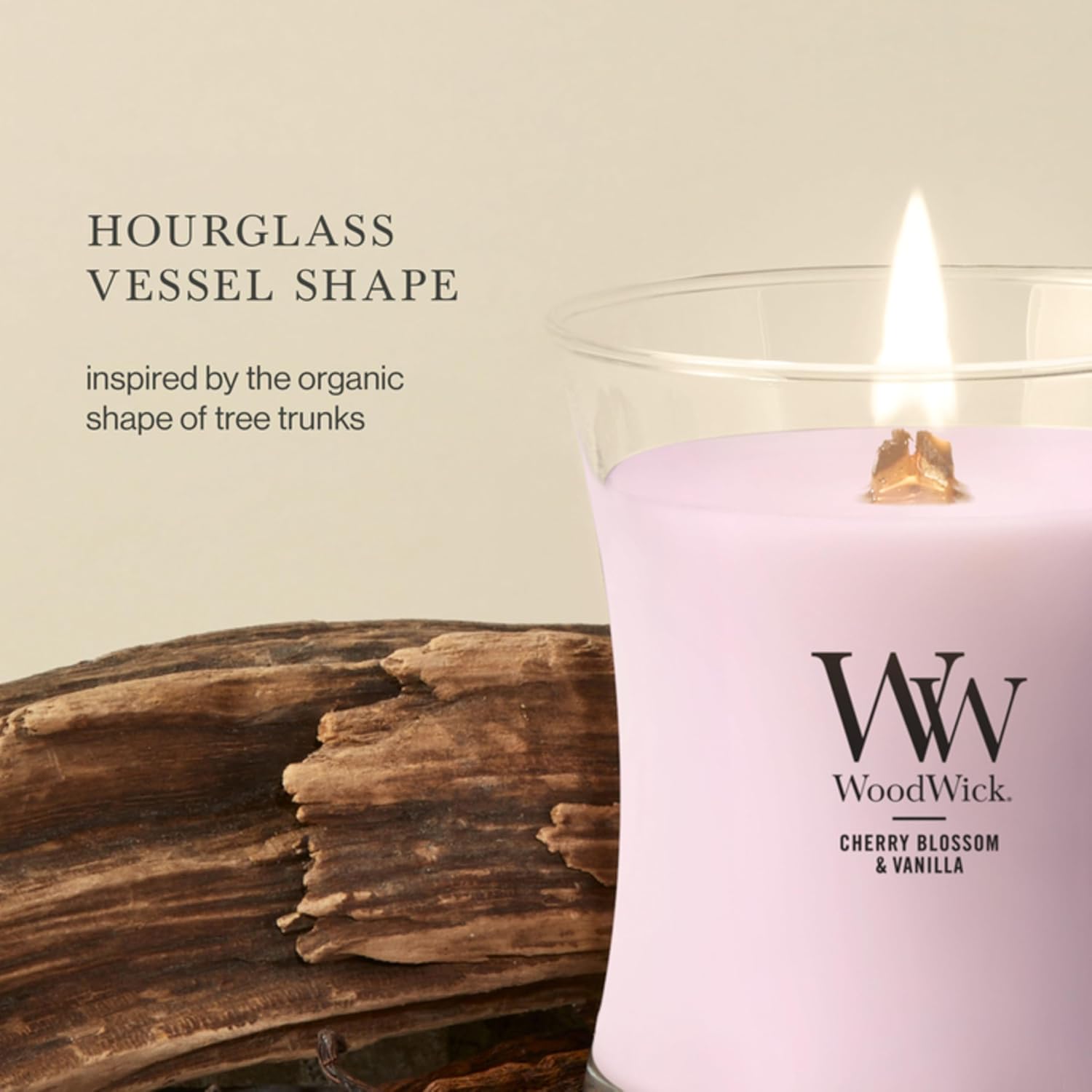 WoodWick Fireside Holiday Candle Gifts for Women and Men, 9.7 oz Medium Hourglass Candle with Crackling Wick