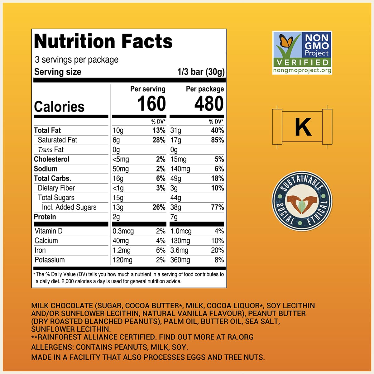 Chocolove Salted Caramel Chocolate Bars | 55% Cocoa | Silky Caramel with a Hint of Salt | Made with Premium Chocolate | Non-GMO, & Gluten-Free, 3.2 oz Bar (10 Pack)
