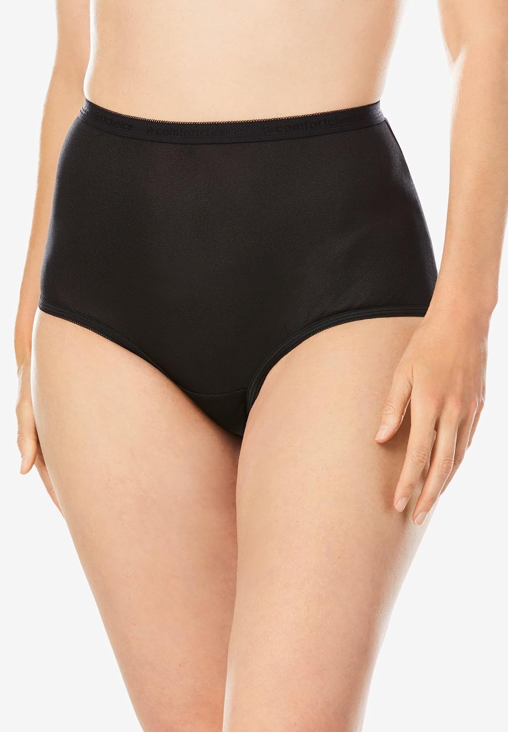 Comfort Choice Plus Size 5-Pack Classic Silky Nylon Brief