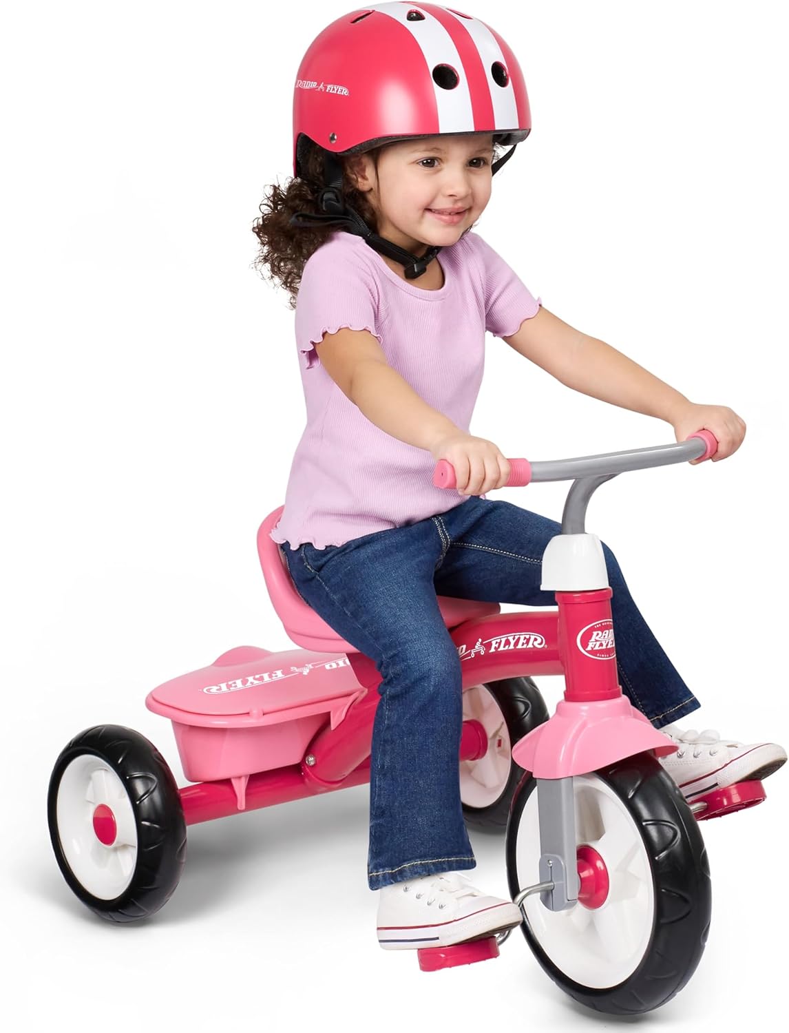 Radio Flyer Red Rider Trike, for Ages 2.5-5, Toddler Tricycle | Quiet Ride Wheels, Comfort Grip Handlebars, Easy Carry Seat Handle, Covered Storage Bin, (Amazon Exclusive)