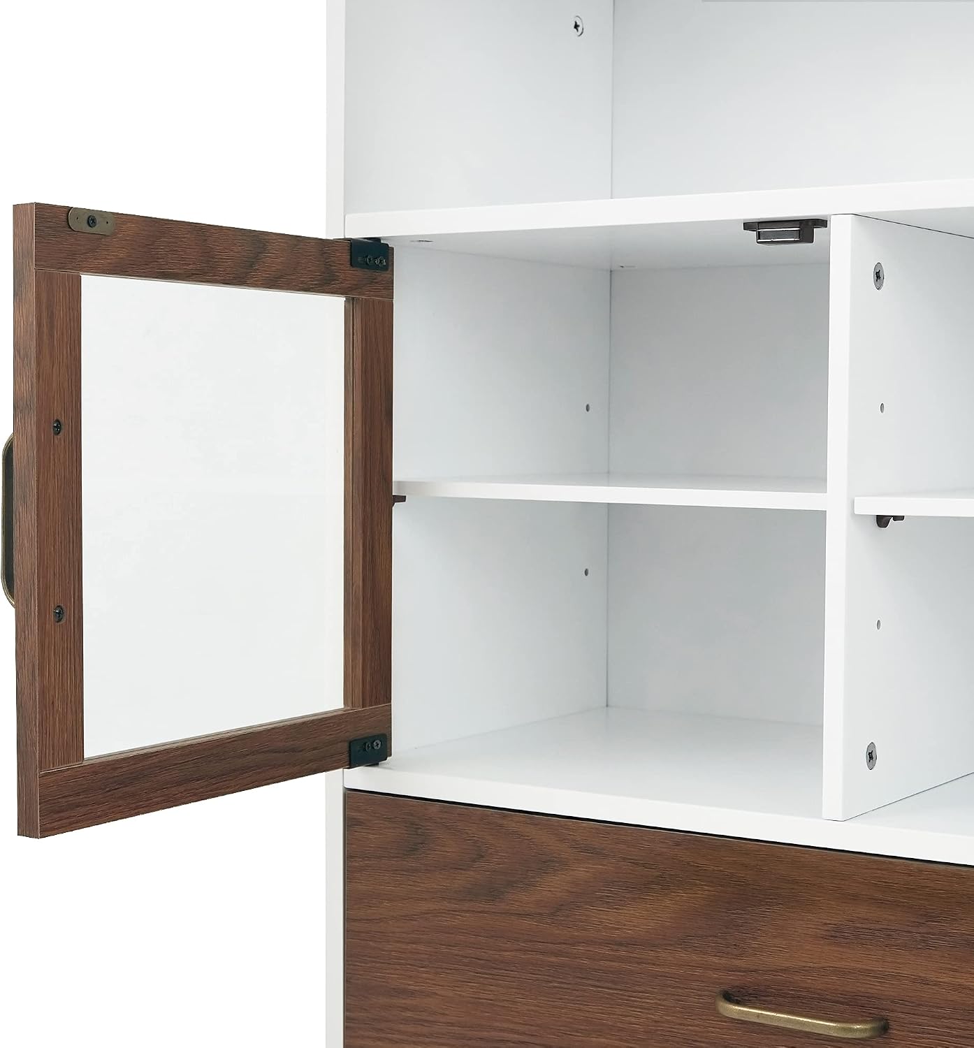 Teamson Home Florence 26 in. x 32 in. 2-Door Freestanding Wooden Floor Cabinet with Adjustable Shelves for Storage Solutions in Bathrooms, Kitchens, Laundry Rooms, Home Offices, White | Freestanding Wooden, Adjustable Shelves, For Bathrooms, Kitchens, La…