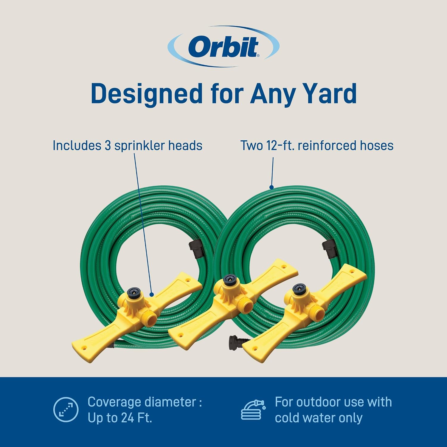 Orbit Port-A-Rain Above-Ground Sprinkler System, Green - 58092