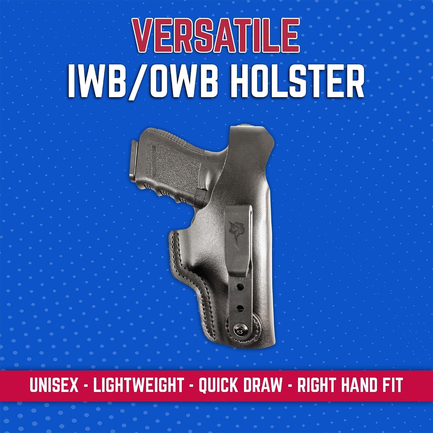 DeSantis Dual Carry II IWB/OWB Holster- Leather Holster, Fits GLOCK 19/19 GEN 5/19X/23/32/36/45/48, Beretta Cougar 9/40, S&W 99/990 L 4""
