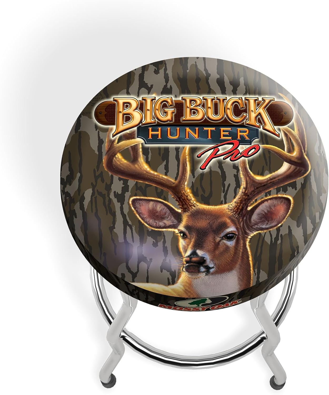 ARCADE1UP Big Buck Hunter Adjustable Stool with Leg Extenders, Padded Seat, Chrome Steel Finish for Home, Bar Stools, & Video Game Chairs, Mossy Oak