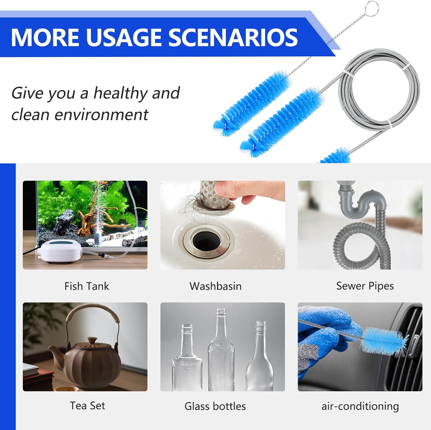 CPAP Cleaning Kit, CPAP Cleaner & CPAP Hose Cleaner Brush for CPAP Machine | CPAP Tube and Mask Cleaning Brush