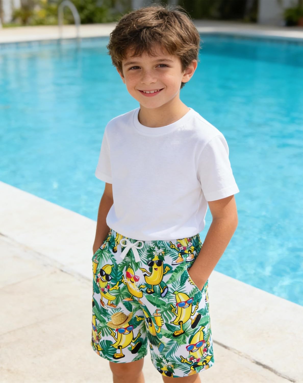 BFUSTYLE Boys Swim Trunks Mesh Lining Kids Bathing Suit 5-14 Years Shorts