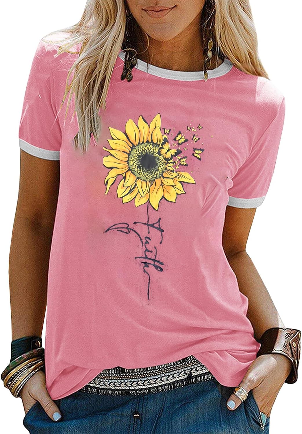 YEXIPO Graphic Tees for Women Short Sleeve Summer Tops Casual Cute T Shirts
