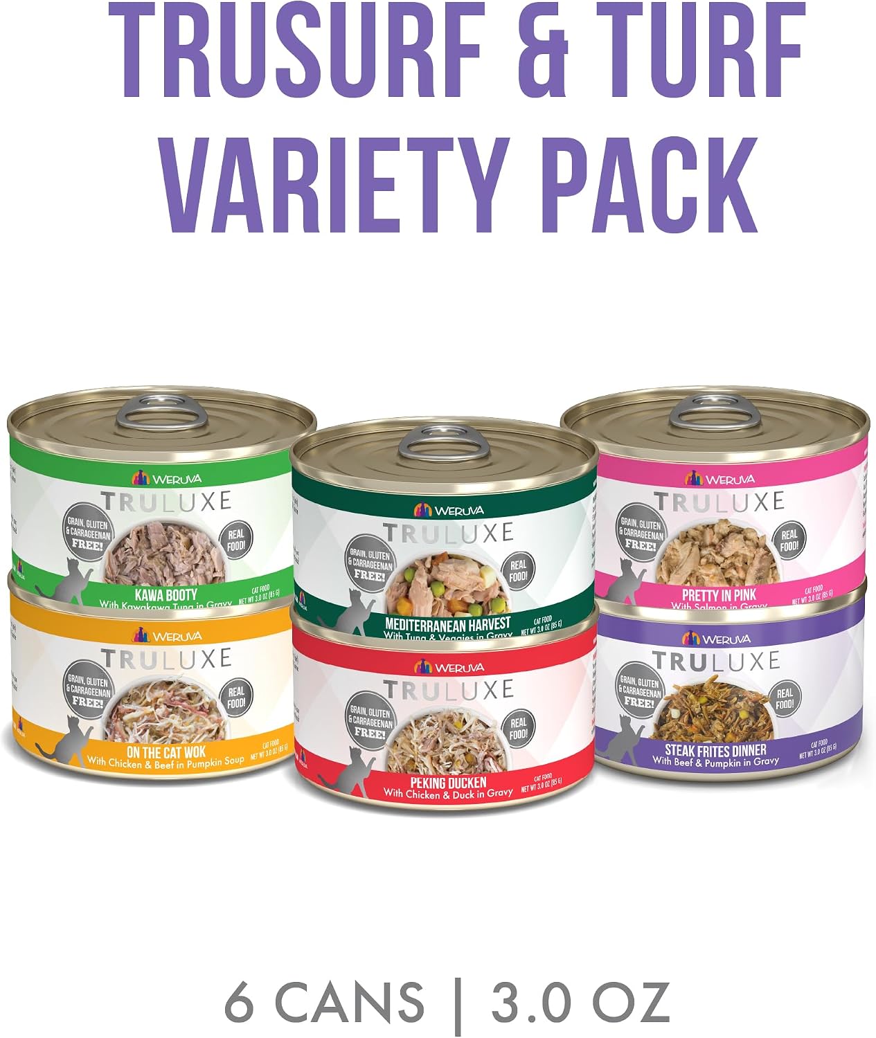Weruva TruLuxe Cat Food, Peking Ducken with Chicken Breast & Duck Breast in Gravy, 3oz Can (Pack of 24)