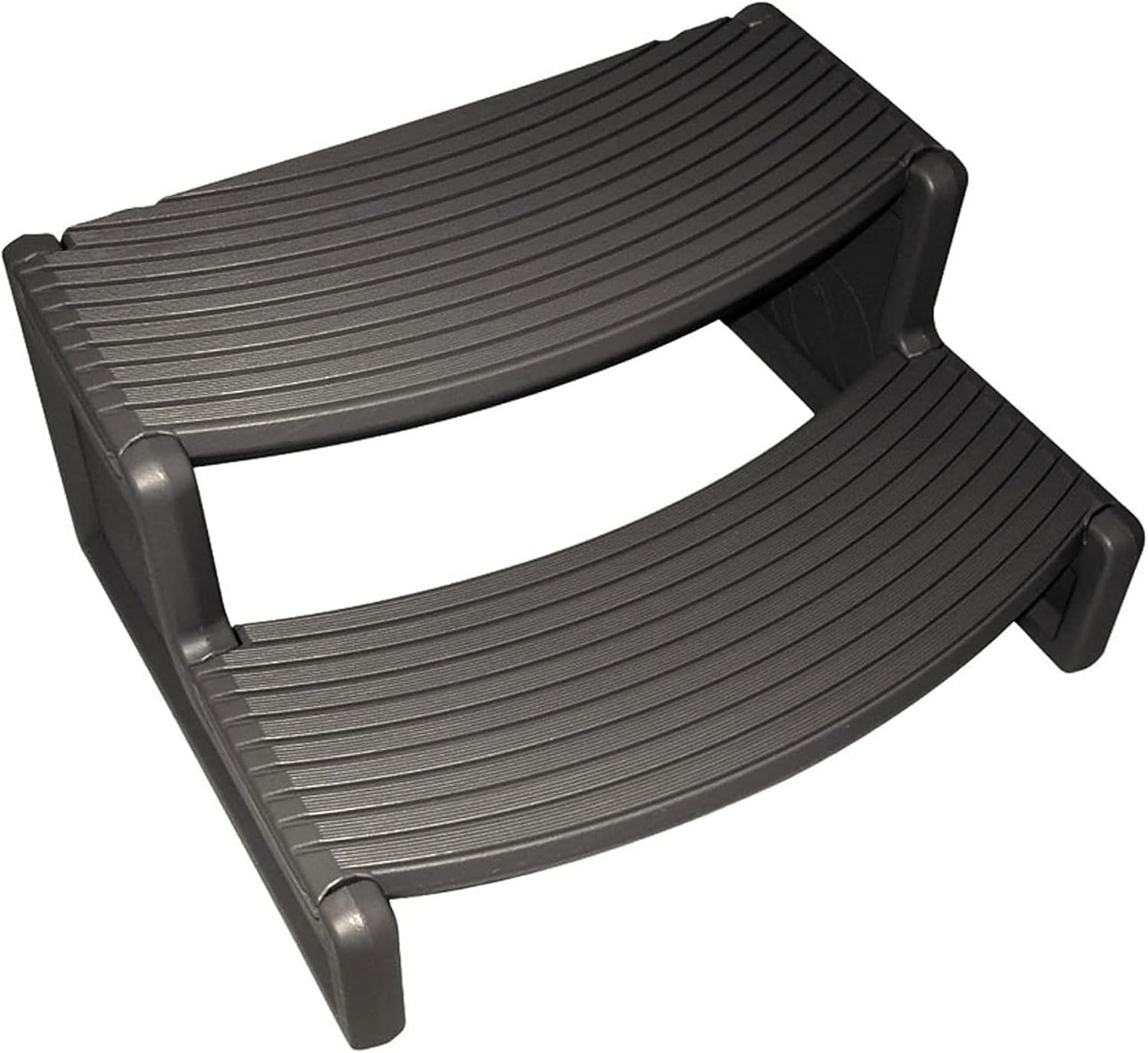 Confer Plastics Resin Multi Purpose Outdoor Non Slip Portable Spa and Hot Tub Handi-Step Deck Patio Steps Accessories, Charcoal Grey