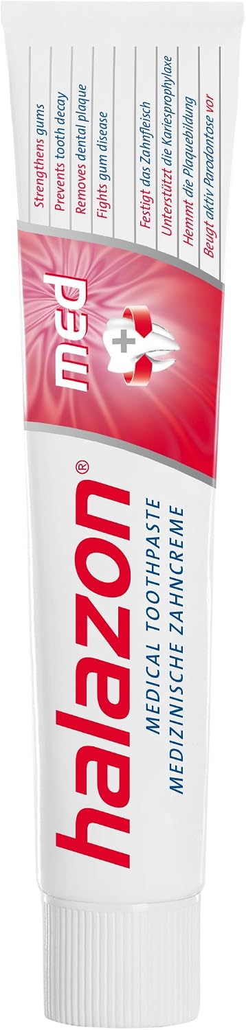 Halazon Med Toothpaste 75 ml (2.53 fl oz) – Gum Care Toothpaste for Sensitive Gums – Gentle Daily Oral Care – Supports Gum Comfort – German