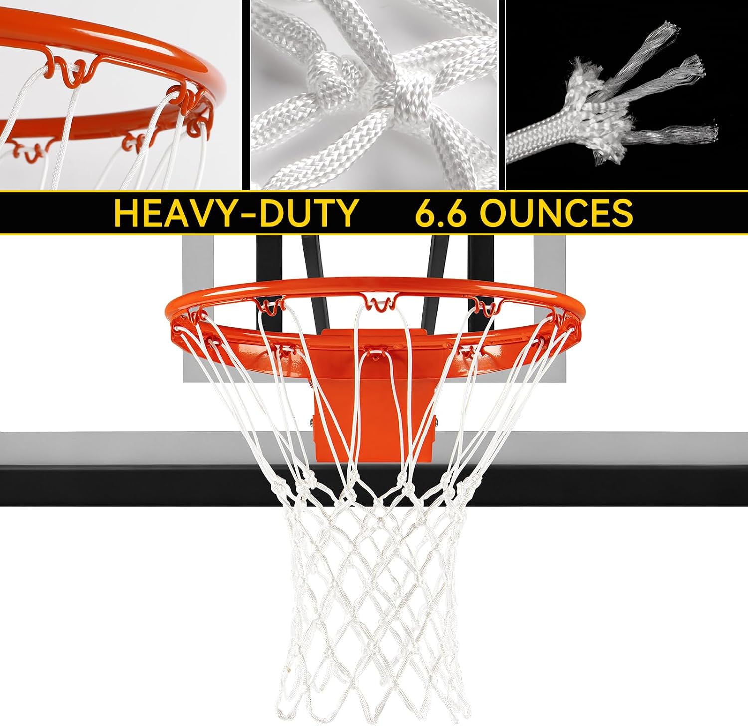 Premium Quality Professional Heavy Duty Basketball Net Replacement - All Weather Anti Whip,Fits Standard Indoor or Outdoor 12 Loops Rims12 Loops