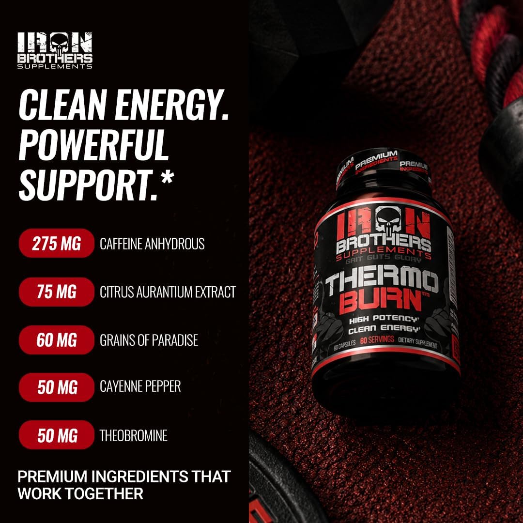 Iron Brothers Thermo Burn Hardcore Fat Burner – High Stim Thermogenic with Yohimbine HCl