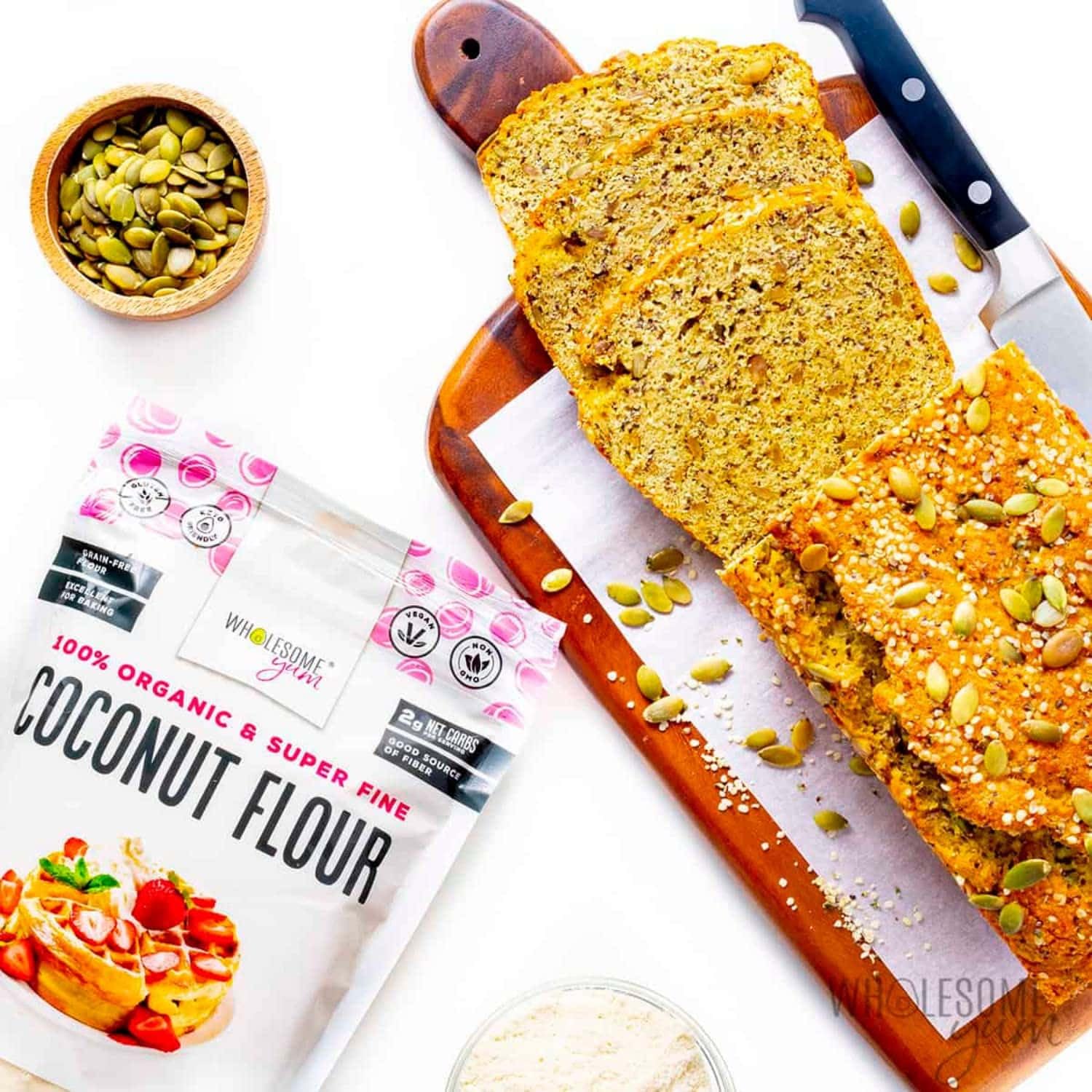Wholesome Yum Premium Organic Coconut Flour For Baking, Keto, Gluten Free