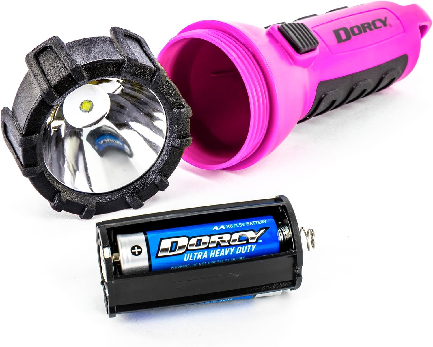 Dorcy 55 Lumen Floating Water Resistant LED Flashlight with Carabineer Clip, Purple (41-2508)