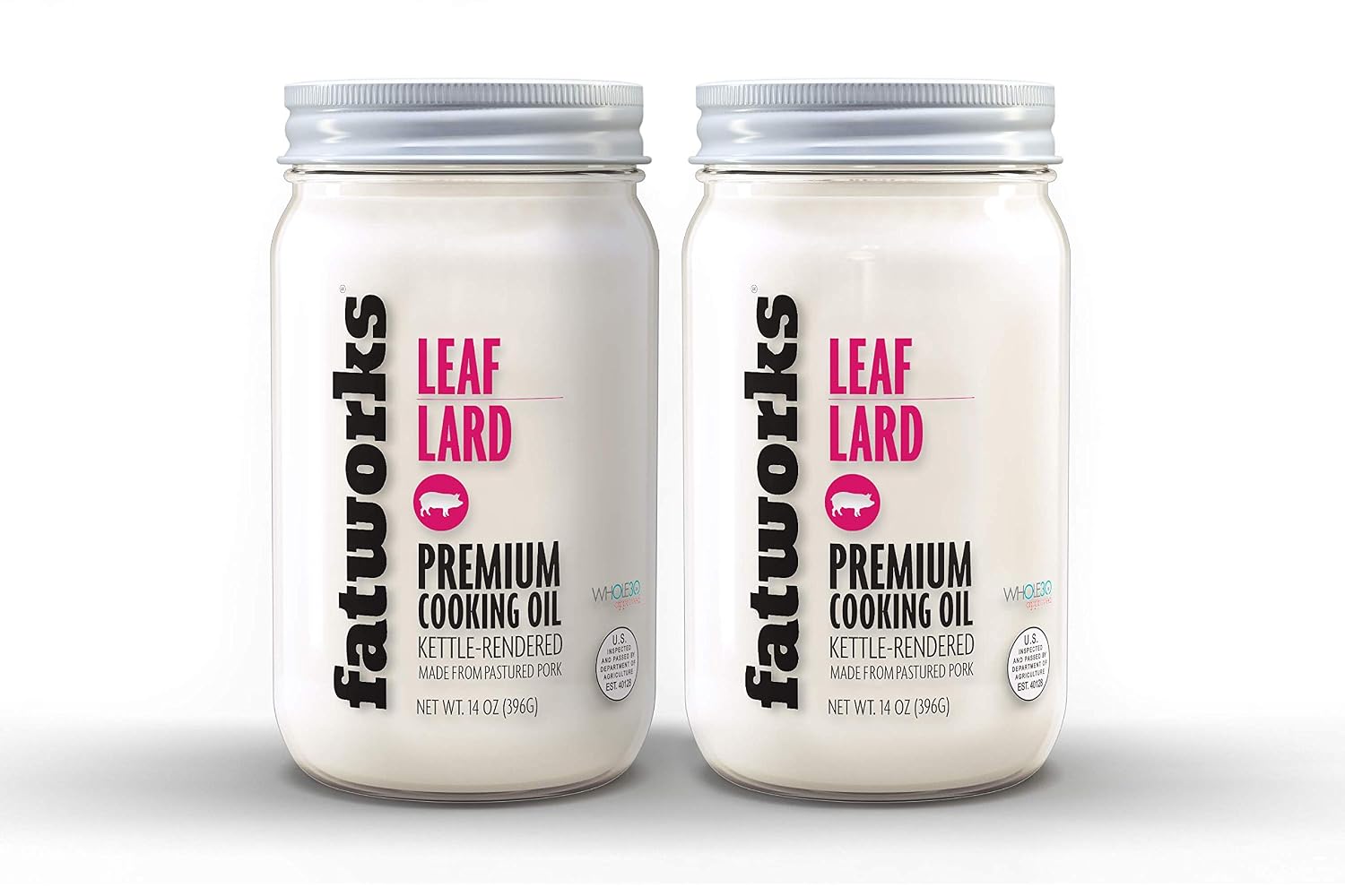Fatworks Pasture Raised Leaf Lard for Baking, Baker's Lard, 14 oz | Artisanally Rendered, Traditional & Gourmet Baking, Sauteeing, Frying, WHOLE30 APPROVED, KETO, PALEO