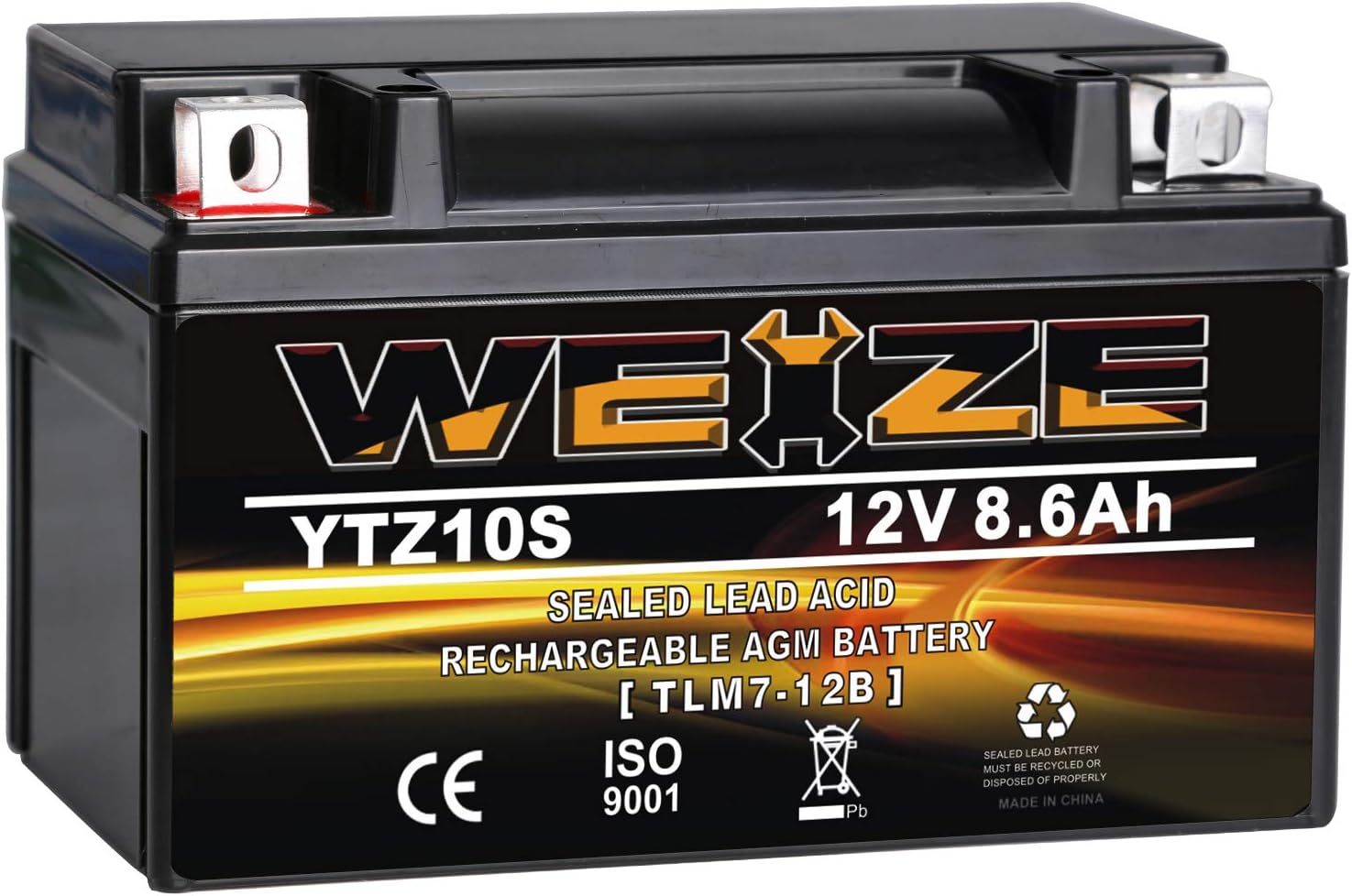 Weize YTX14 BS ATV Battery High Performance - Maintenance Free - Sealed AGM YTX14-BS Motorcycle Battery compatible with Honda Suzuki Kawasaki Yamaha scooter snowmobile