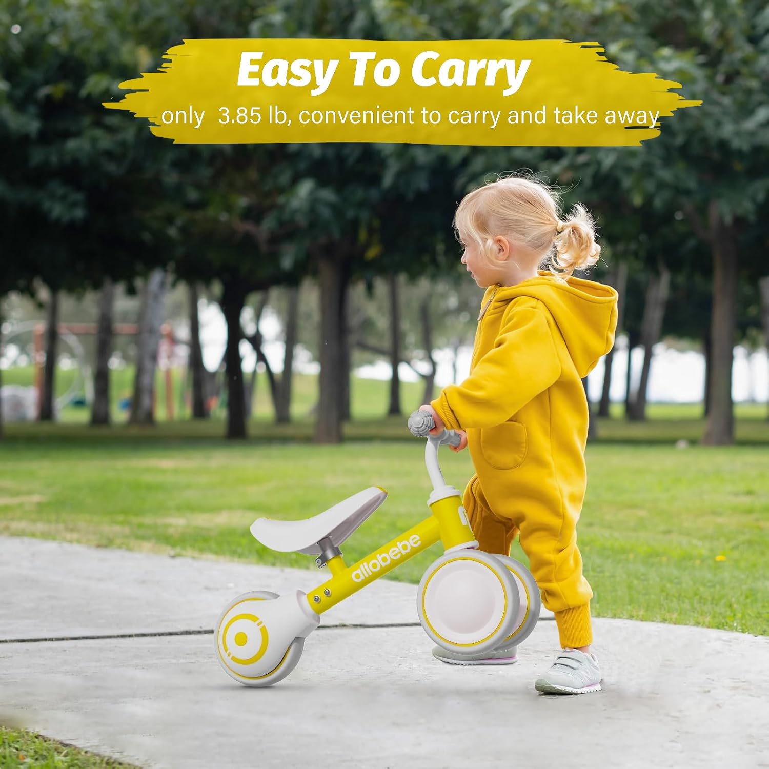 Baby Balance Bike, Cute Toddler Bikes 12-36 Months Gifts for 1 Year Old Girl Bike to Train Baby from Standing to Running with Adjustable Seat Silent & Soft 3 Wheels