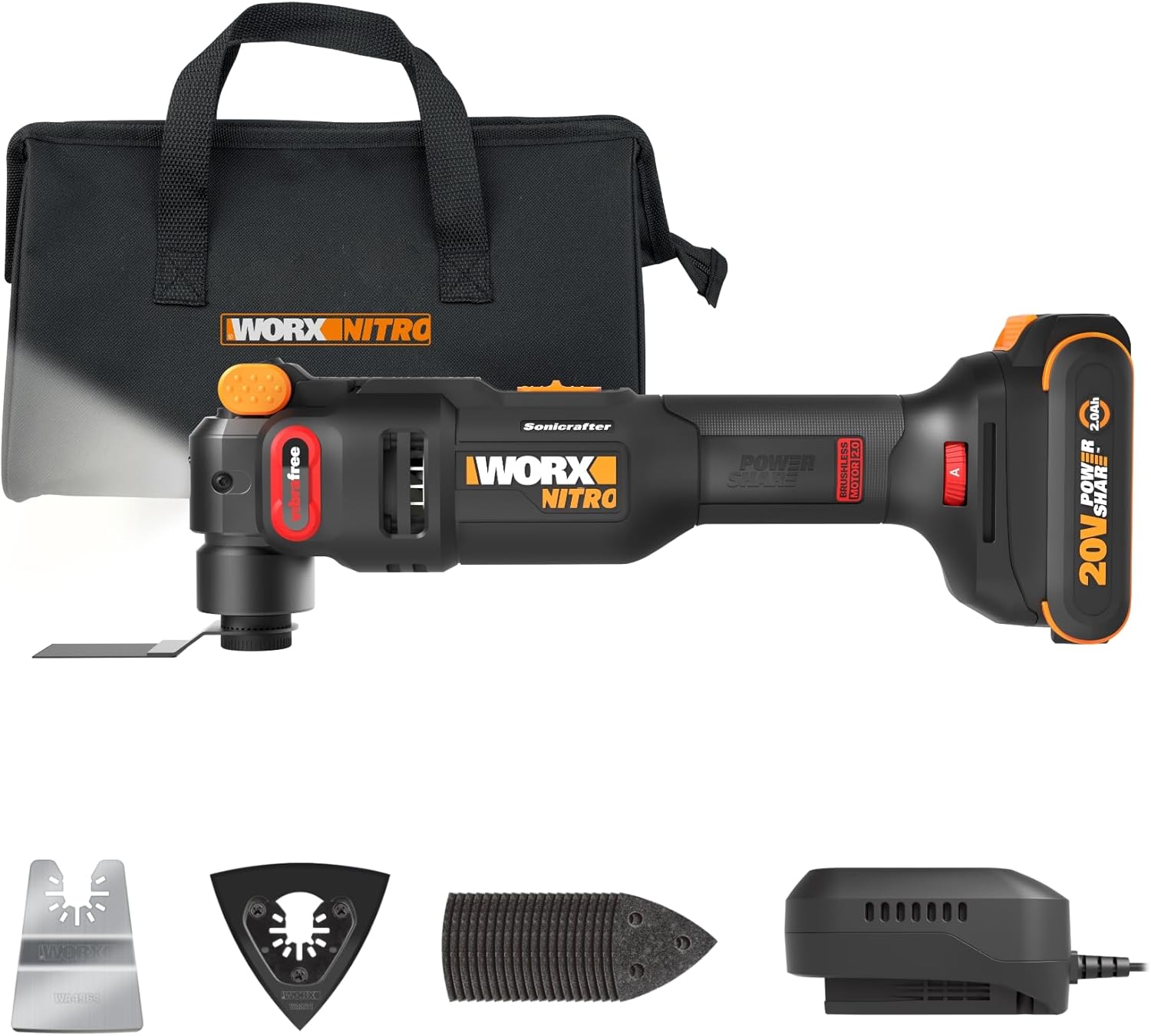WORX Cordless Oscillating Multi-Tool, 20V Sonicrafter, WX696L