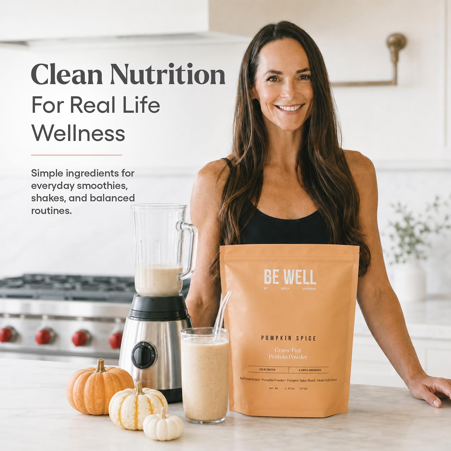 Be Well by Kelly Grass Finished Beef Protein Powder Vanilla Flavor