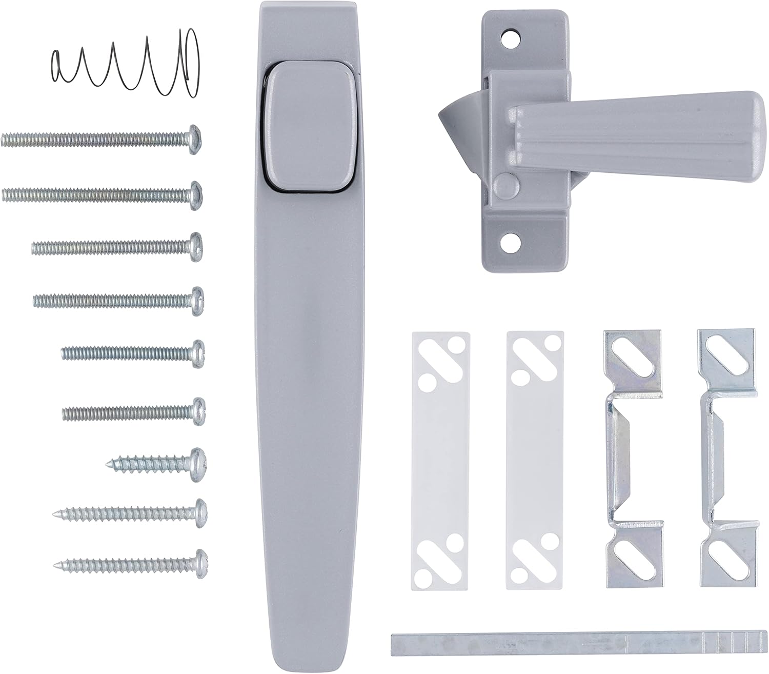 Wright Products - Free Hanging Push Button Door Latch for Screen and Storm Doors, Aluminum Grey | For Screen and Storm Doors