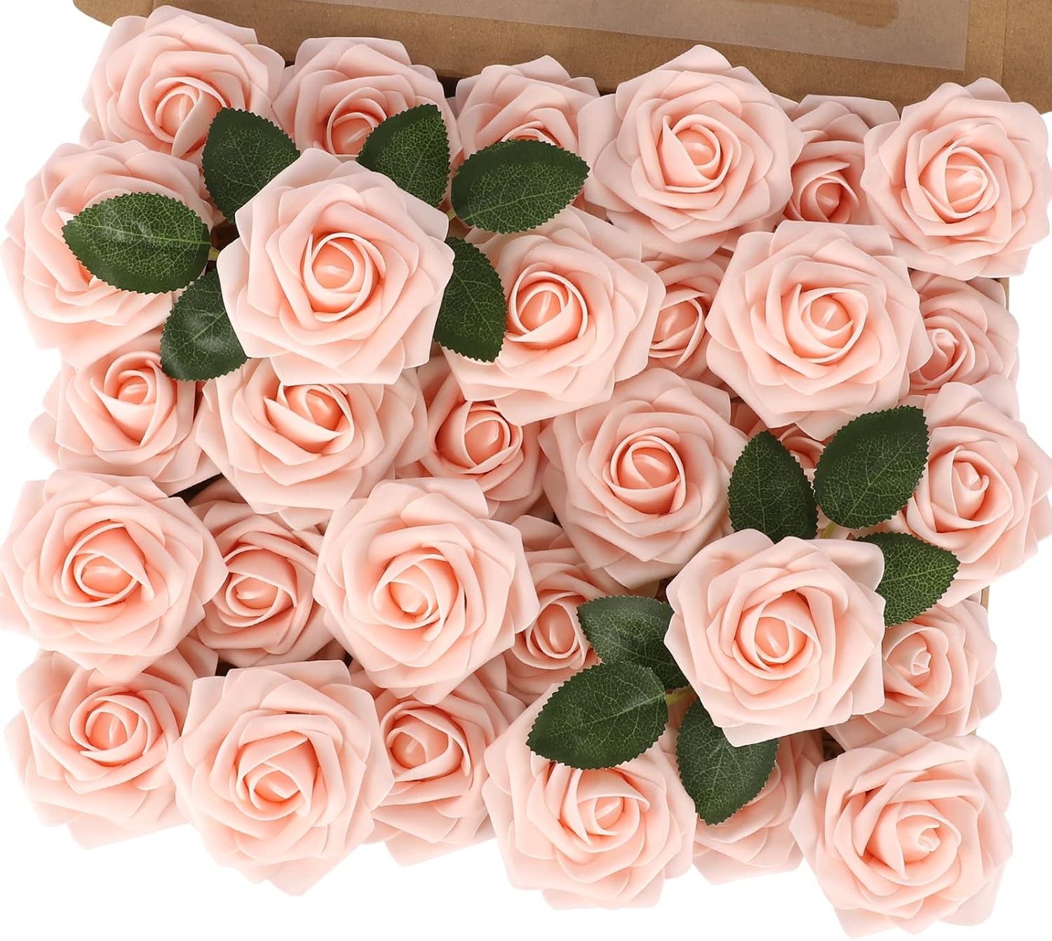 30PCS Yellow Artificial Flowers, Real Touch Fake Roses for Fall Decorations