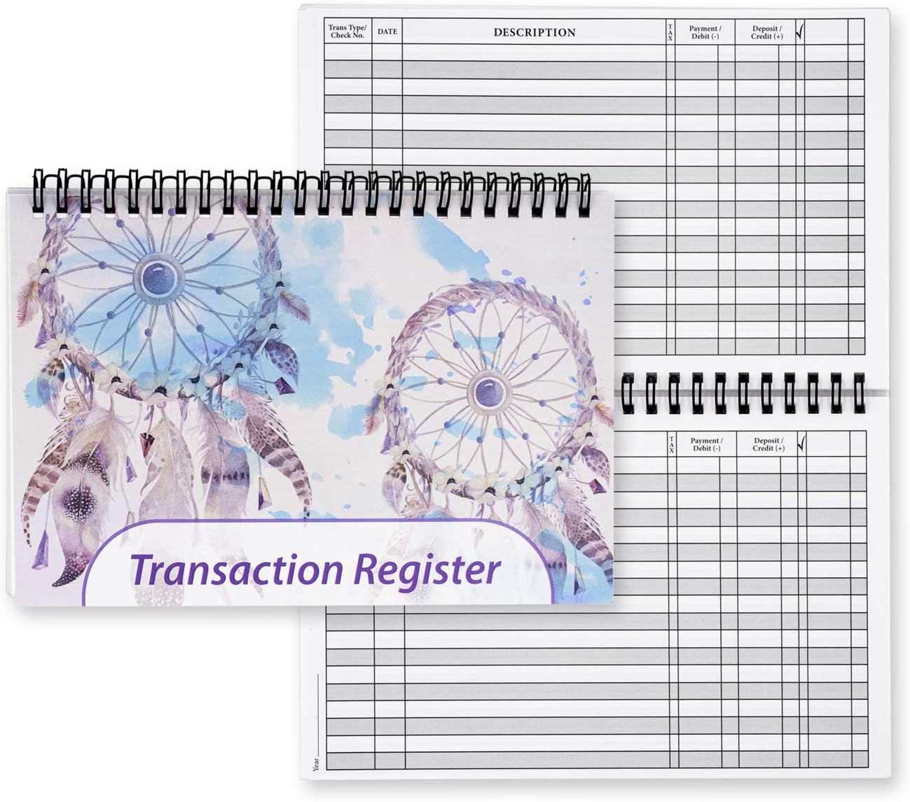 Top Spiral Bound Dream Catcher Checkbook/Transaction Register