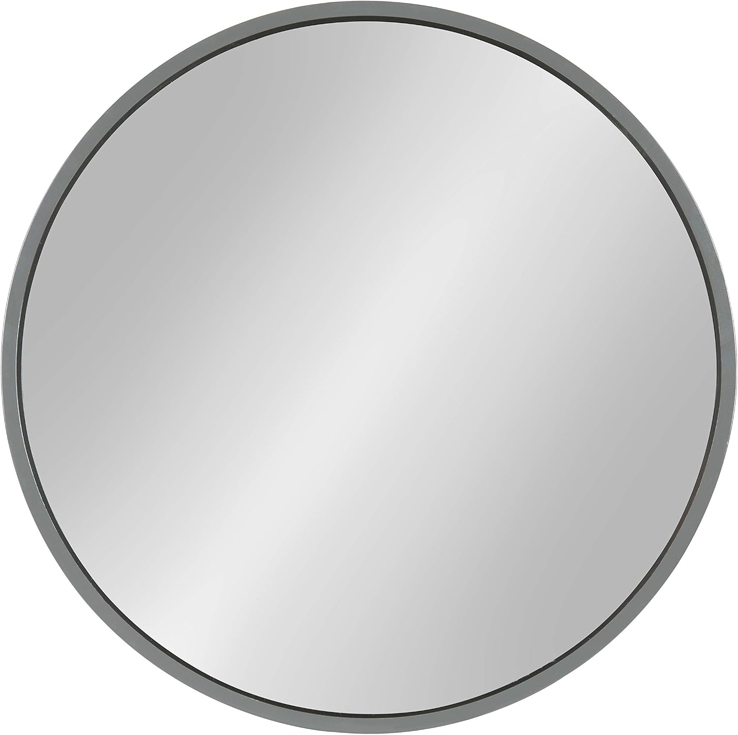 Kate and Laurel Travis Round Wood Wall Vanity Mirror, 22 Inch Diameter, Gray