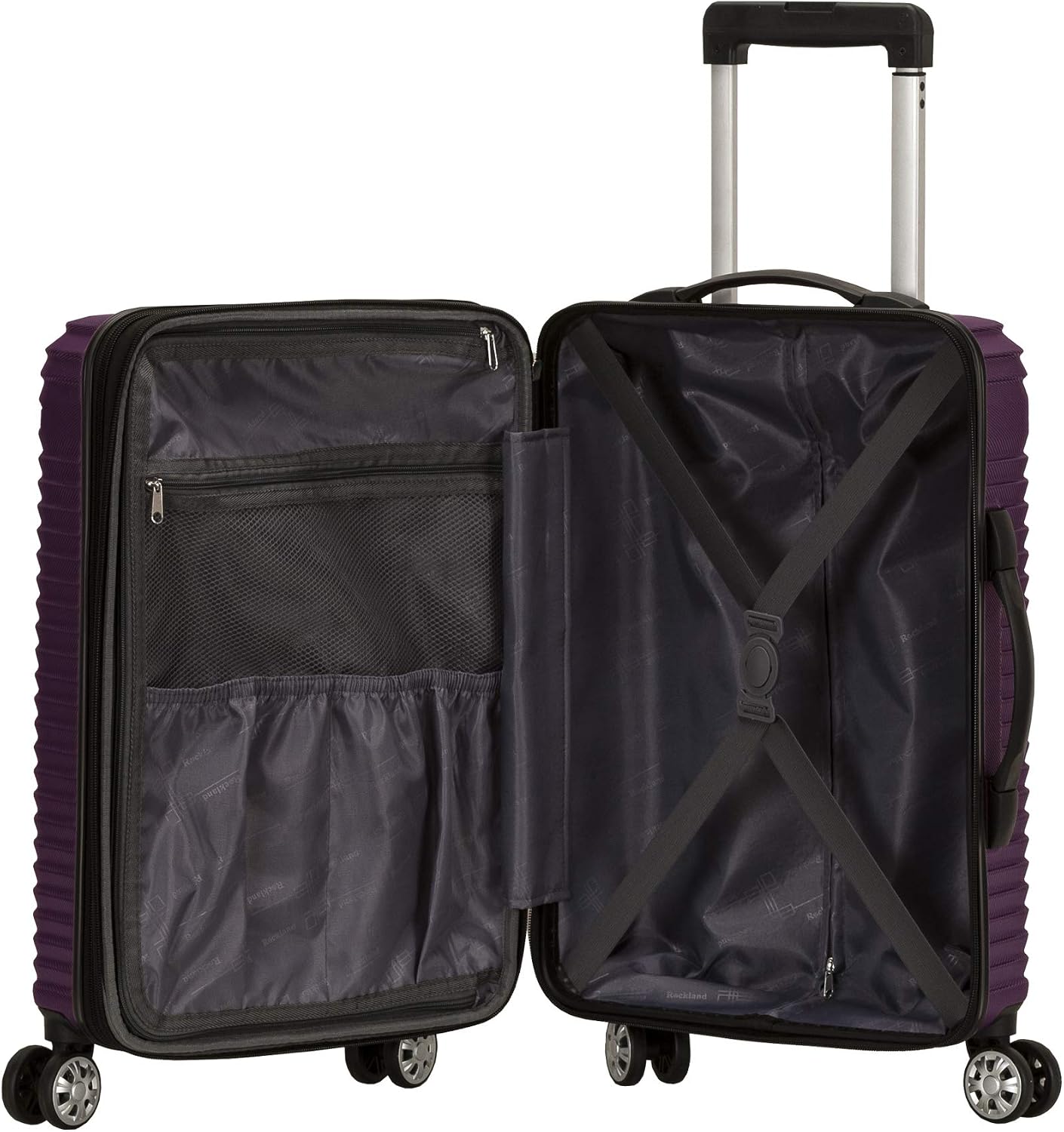 Rockland Star Trail Hardside 2 Piece Expandable Spinner Wheel Luggage Set, (20"/24"/28"), Champagne