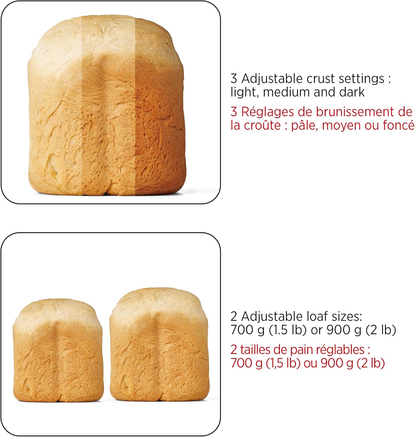 Starfrit Electric Bread Maker, 2lb, 13 Programs, Auto Dispenser, 550W