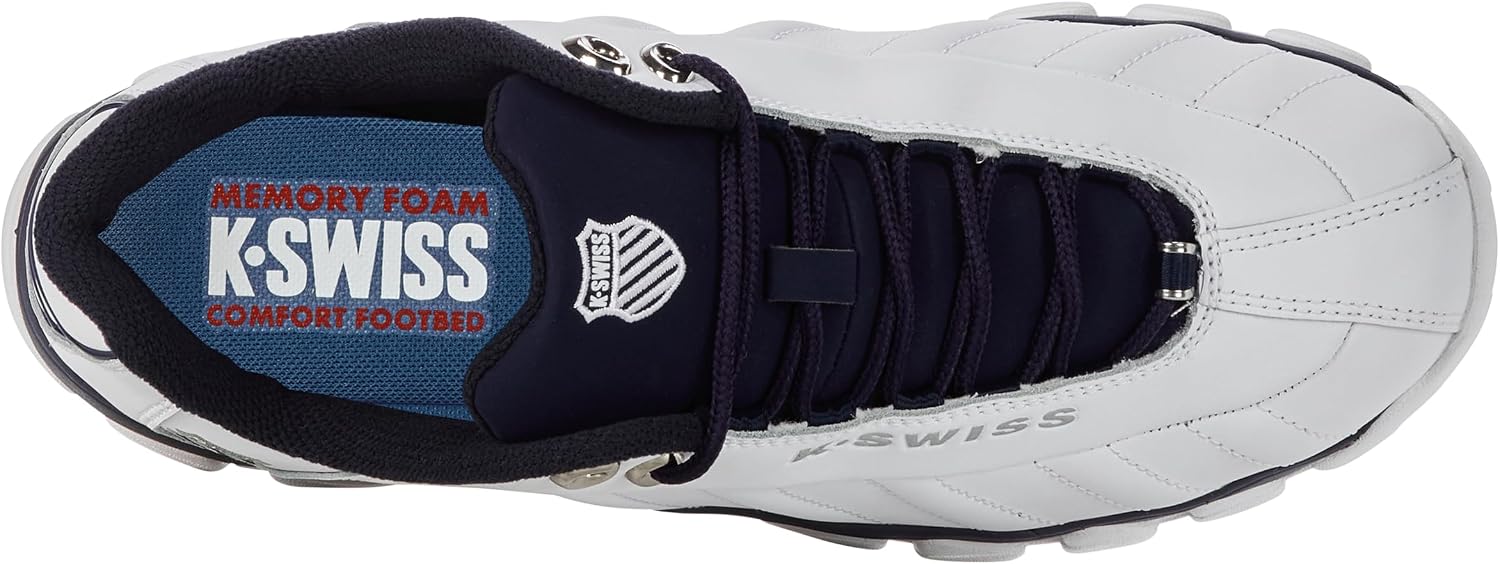 K-Swiss Men's ST329 CMF Sneaker, Wide Tennis Walking Shoes Leather Upper | Court Inspired, Tennis Heritage, Comfort Soft Cushioning, Arch Support, Wide Feet Fit, Chunky Silhouette, Classic Style.