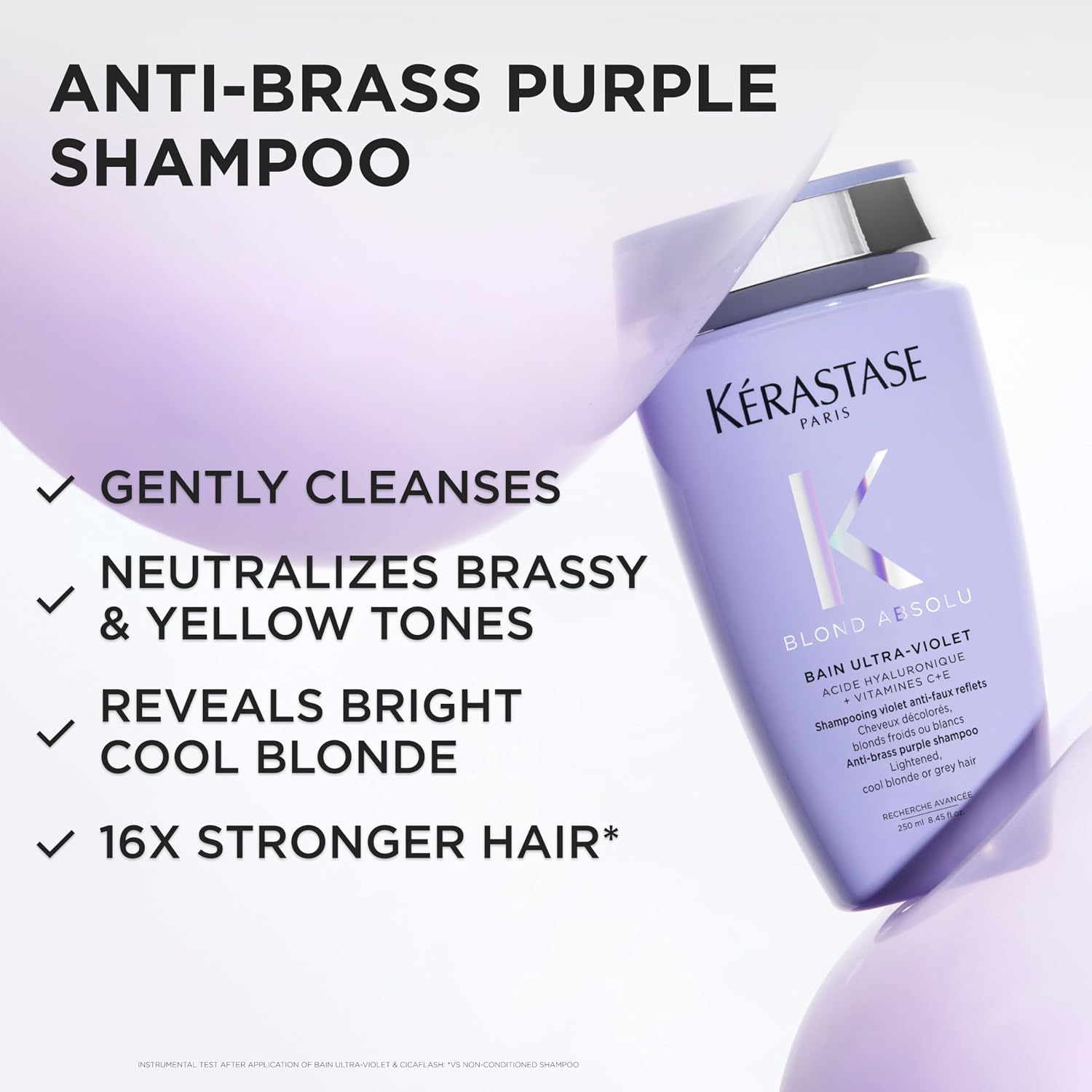 KERASTASE Blond Absolu Bain Ultra-Violet Shampoo - Neutralizes Brassy Undertones, With Blue and Violet Pigments, Restores Shine and Softness