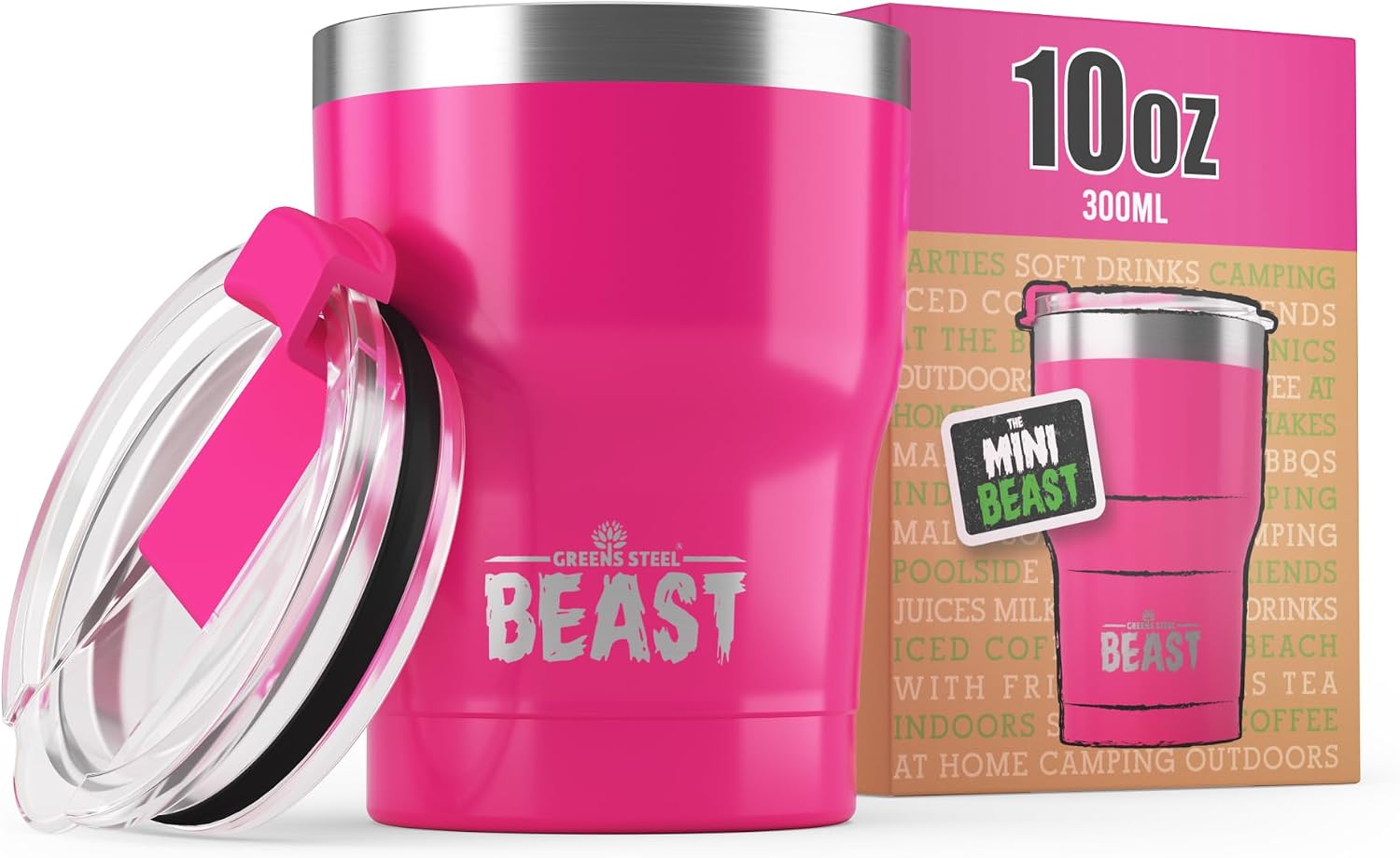 Beast 30 oz Tumbler Stainless Steel Vacuum Insulated Coffee Ice Cup Double Wall Travel Flask (Cupcake Pink)