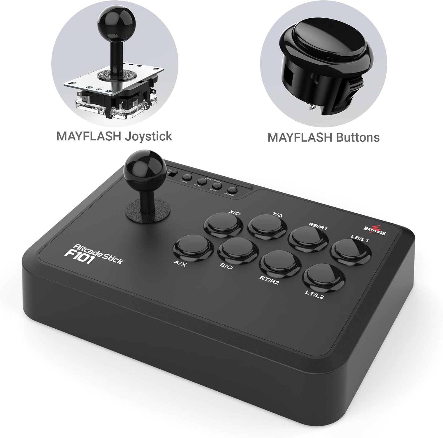 MAYFLASH Arcade Fighting Stick F101 for Switch/Switch 2, PC Windows, PS3, Android, NeoGeo mini, SEGA MEGA Drive mini, GENESIS mini