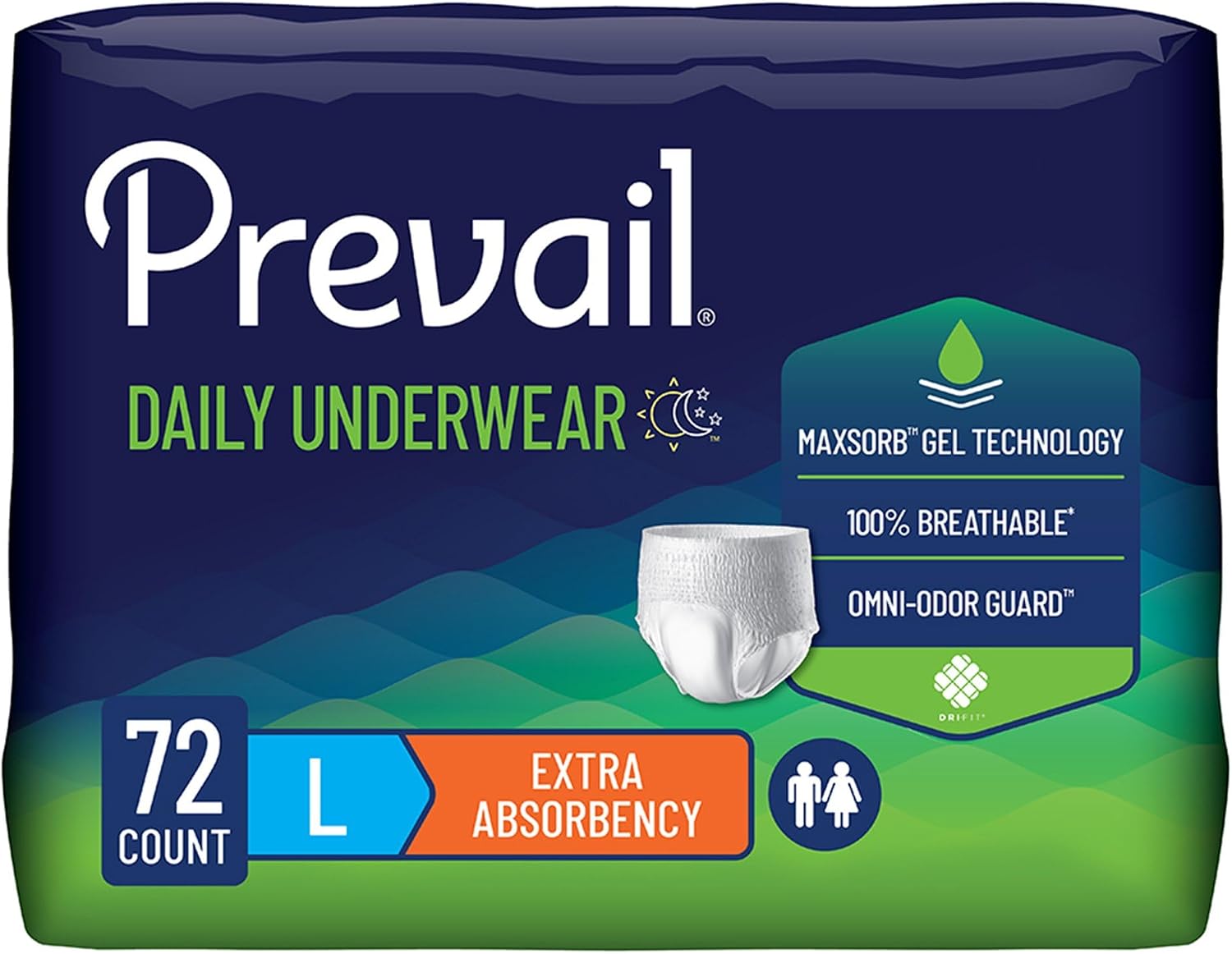 Prevail Daily Protective Underwear - Unisex Adult Incontinence Underwear - Disposable Adult Diaper for Men & Women - Maximum Absorbency - Small - 88 Count (4 packs of 22) | Disposable, Incontinence, Extra Absorbency