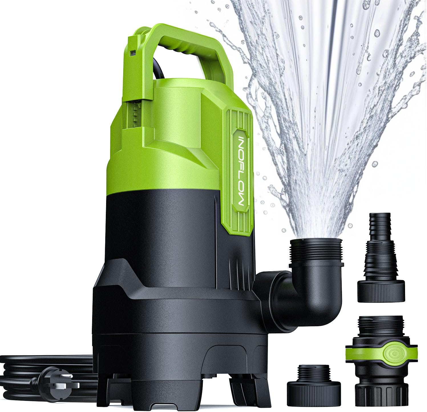 Sump Pump 3/4 HP 3430GPH Submersible Water Pump with 20ft Cord, Utility Pump for Pool Draining, Basement, Backyard Flooding, Quick-Connect Design