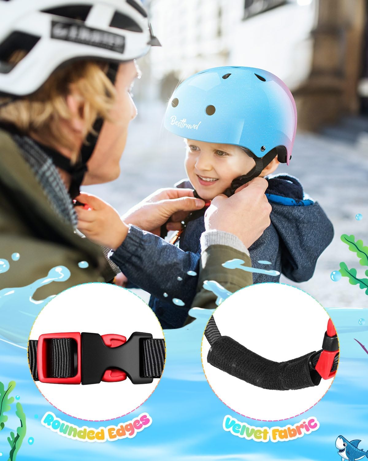 Besttravel Kids Helmet, Toddler Adjustable Kids Ages 3-8 Years Old Boys Girls Multi-Sports Safety