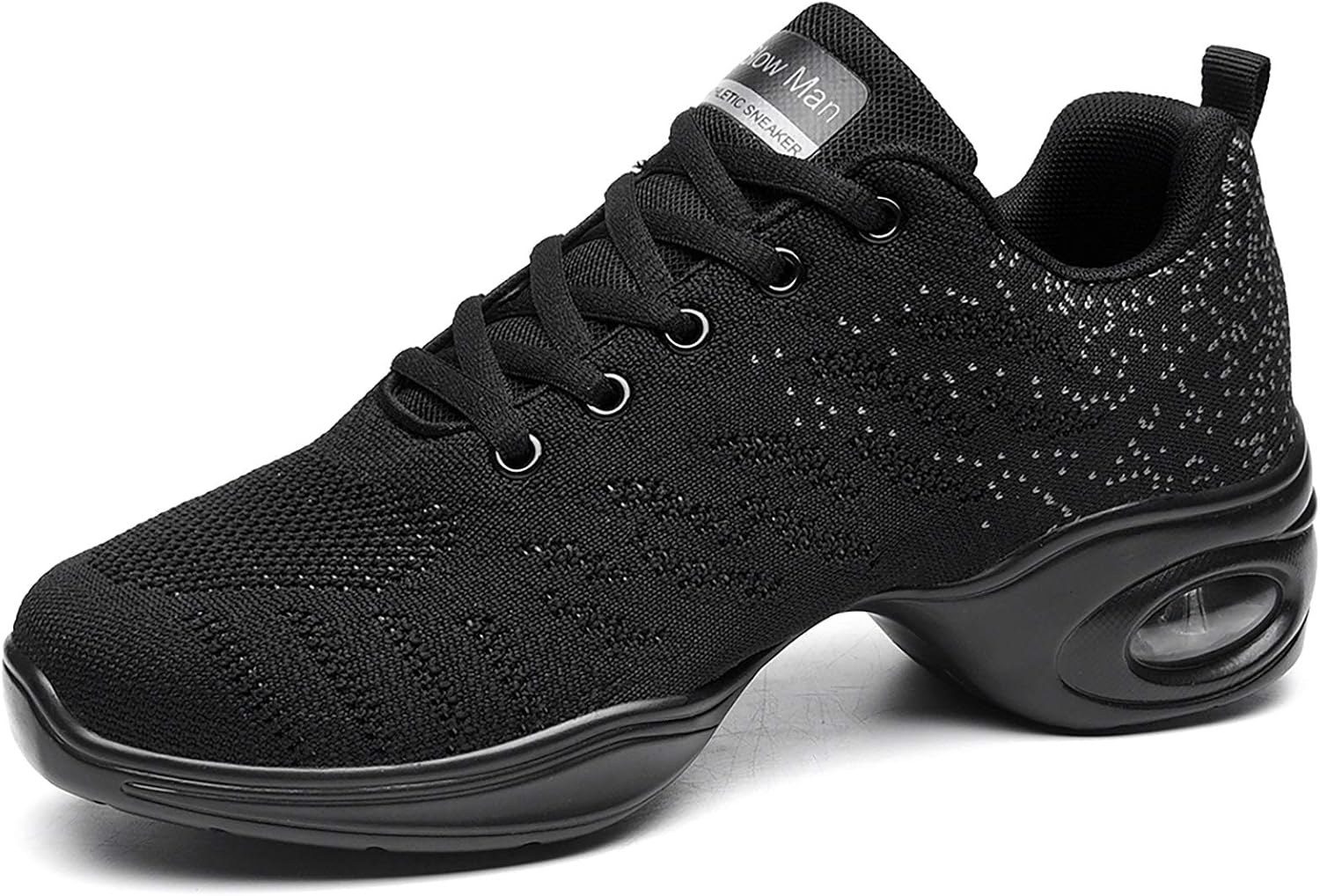 Slow Man Women's Jazz Shoes Lace-up Sneakers - Breathable Air Cushion Lady Split Sole Athletic Walking Dance Shoes Platform