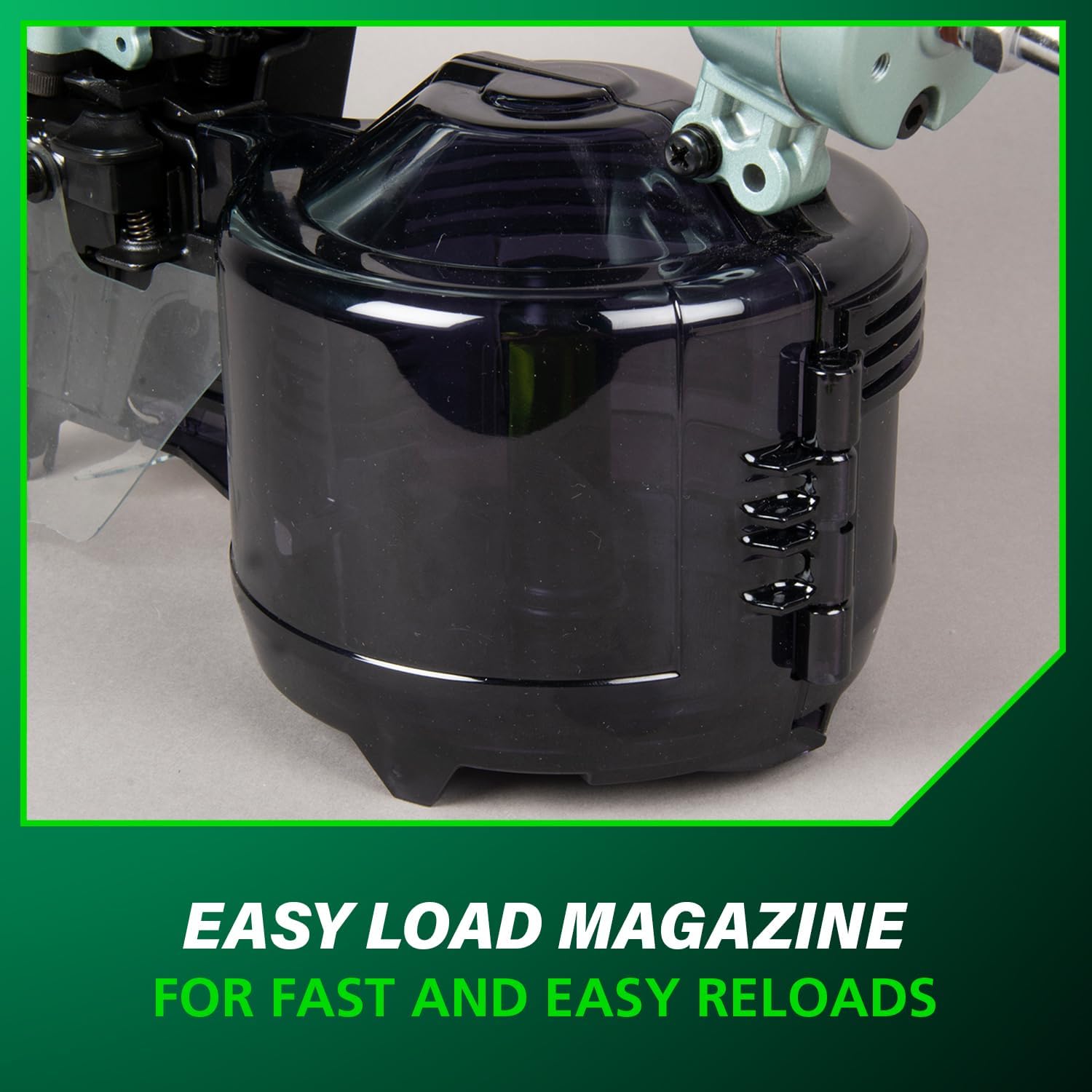 Metabo HPT Pneumatic Coil Nailer for Siding and Framing, NV75A5 | 16° Wire Collated Nails 1-3/4" to 3", 15° Plastic Strip Nails to 2-1/4"