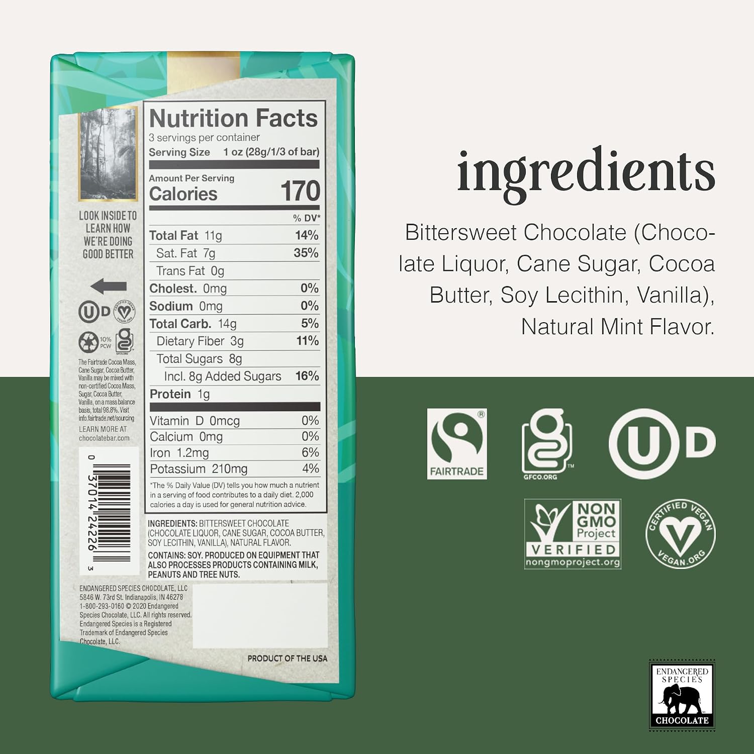 Dark Chocolate with Caramel & Sea Salt (60% cocoa) | Rich 60% dark chocolate with caramel and sea salt for a perfect balance of sweet, salty, and bold cocoa.