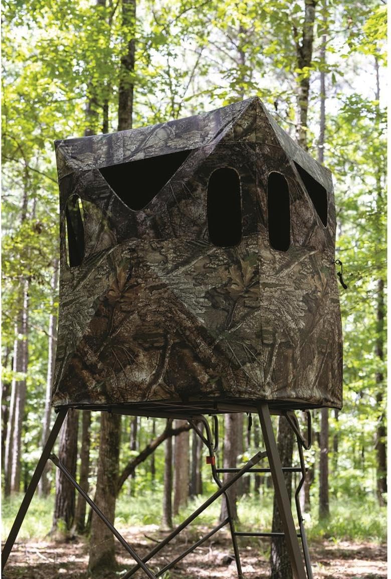 Guide Gear 6 Foot Tripod Hunting Tower Blind, 2-Man Stand Elevated, Hunting Gear Equipment Accessories, 4 by 4