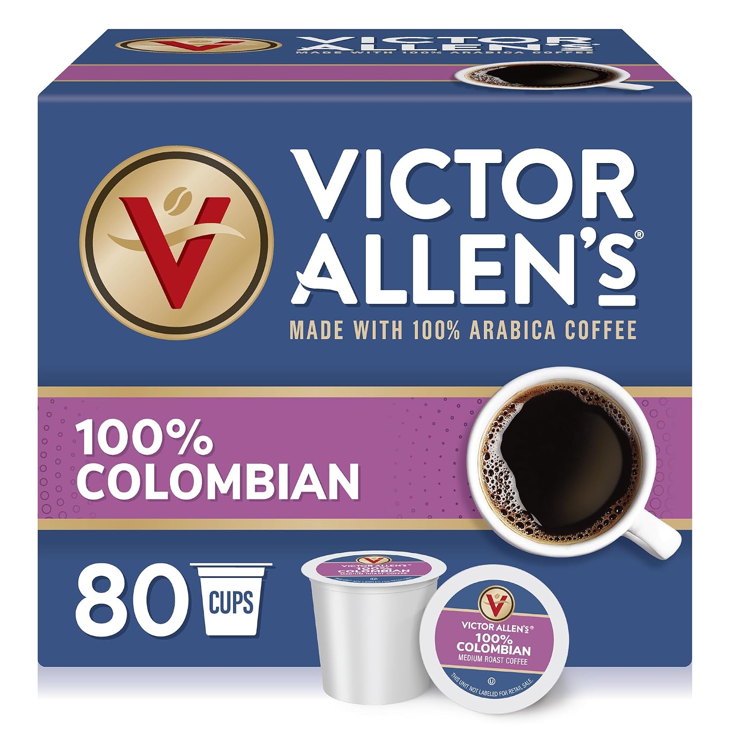 Victor Allen's Coffee Donut Shop Blend, Medium Roast, 80 Count, Single Serve Coffee Pods for Keurig K-Cup Brewers | 100% Arabica beans, Compatible with all K-Cup brewers, Kosher-OU (Pareve), 90-150mg caffeine per serving