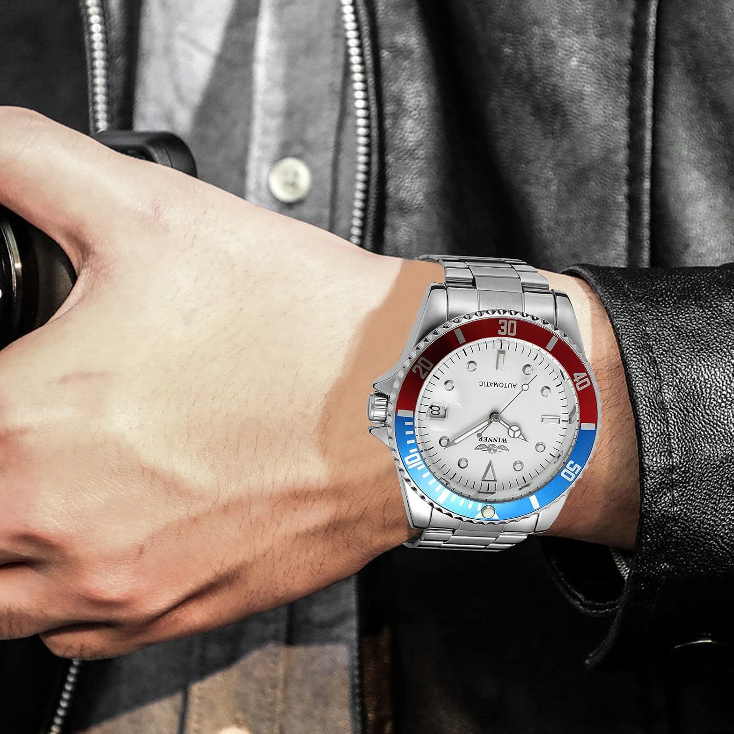 MASTOP Men Automatic Mechanical Watches Full Steel Waterproof Mens Watches | Calendar,Fashion Wristwatch for Men
