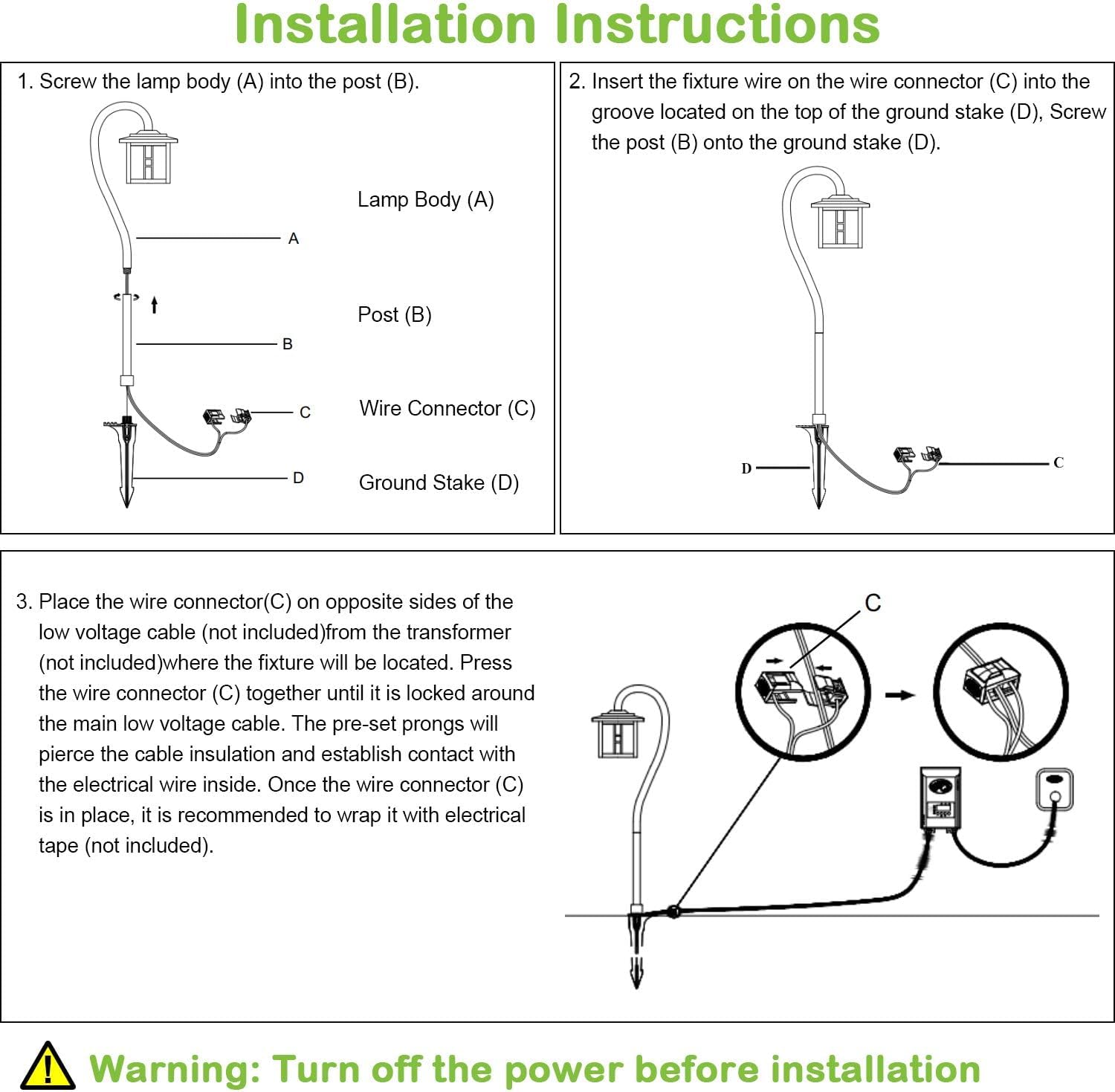 hykolity Low Voltage Landscape Lighting, Outdoor LED Pathway Lights