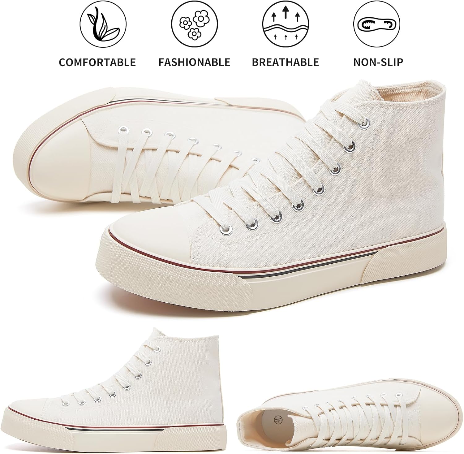 hash bubbie High Top Canvas Sneakers Fashion Walking Shoes