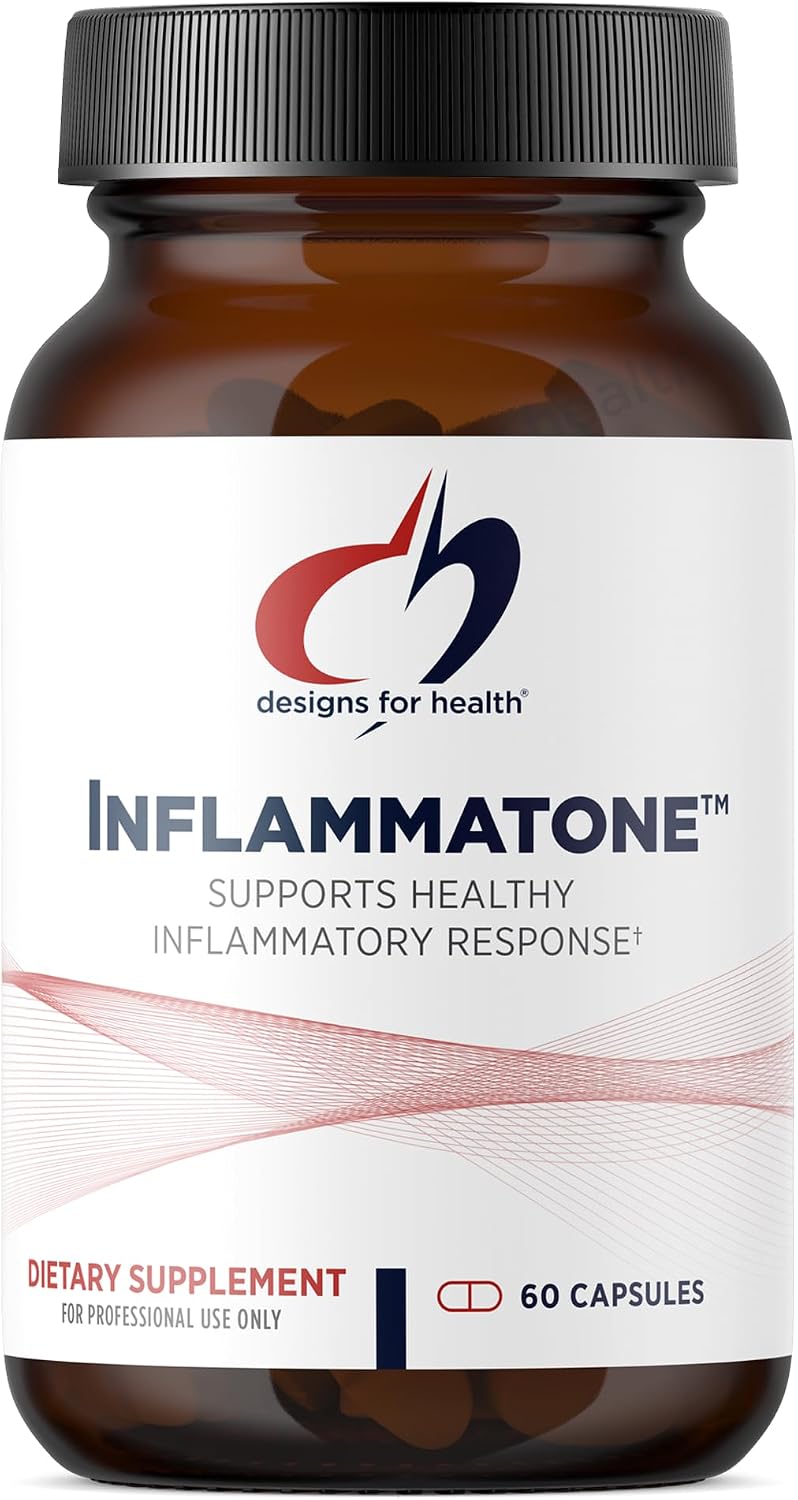 Designs for Health Inflammatone - Turmeric Supplements with Proteolytic Enzymes, Boswellia, Quercetin & Resveratrol (60 Capsules)
