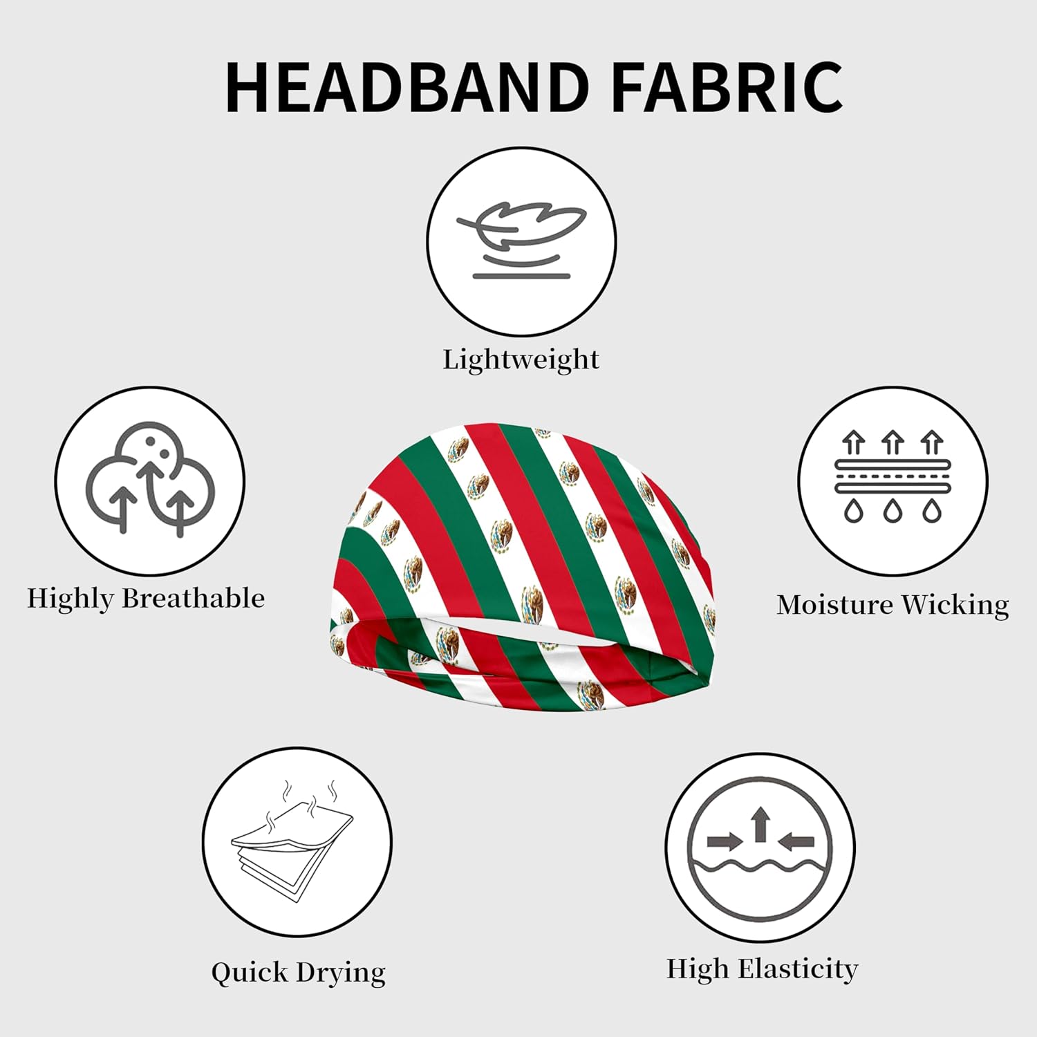 Sports Headband for Women Men,Flag Pattern Workout Head Band,Sweat Bands,Women Running Cycling Yoga Fitness,WorkoutSports Gift
