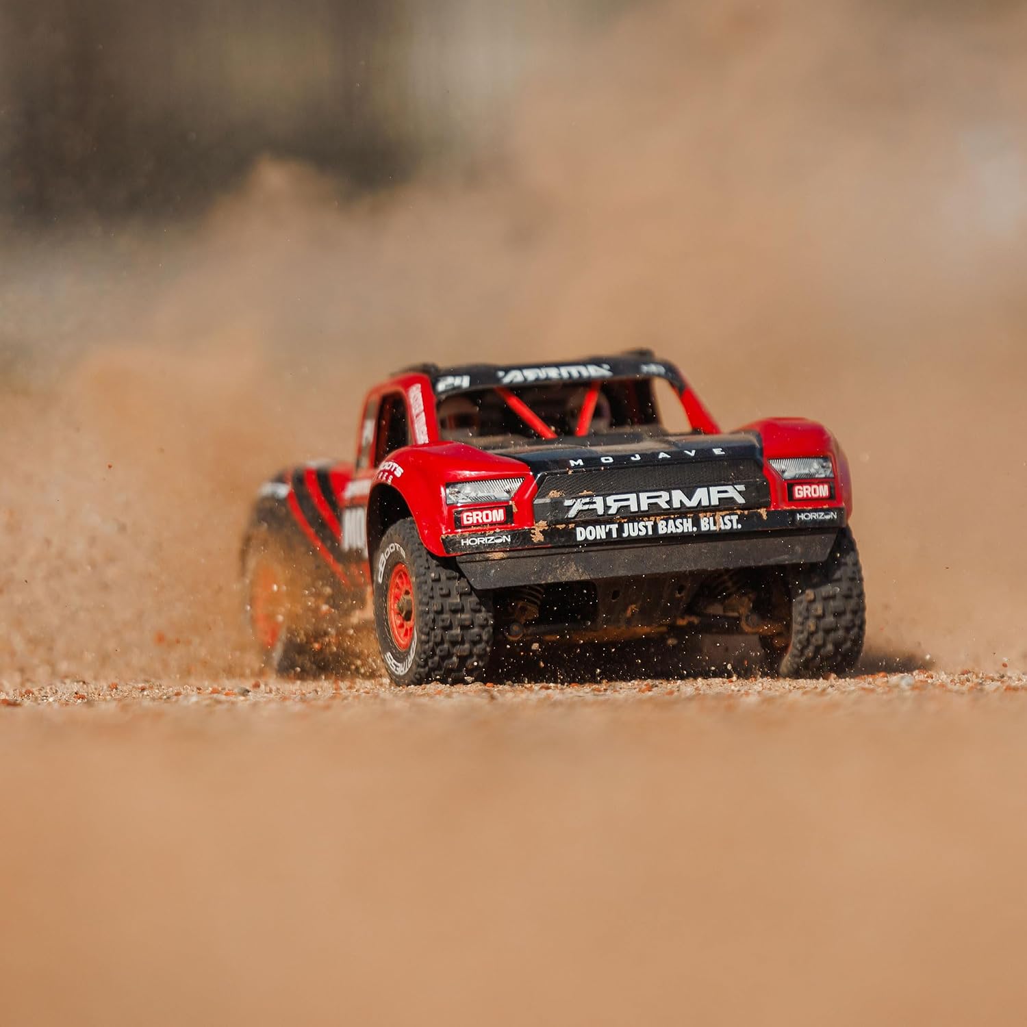 ARRMA Mojave GROM 4x4 SMART RC Desert Truck, RTR, Red/Black | Small Scale, Battery and Charger Included, ARA2104T1