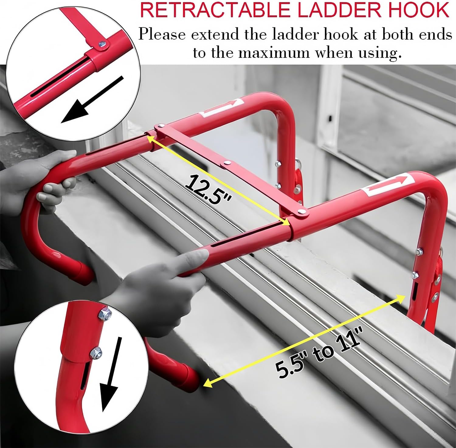 Hausse Retractable 3 Story Fire Escape Ladder, 25 Feet