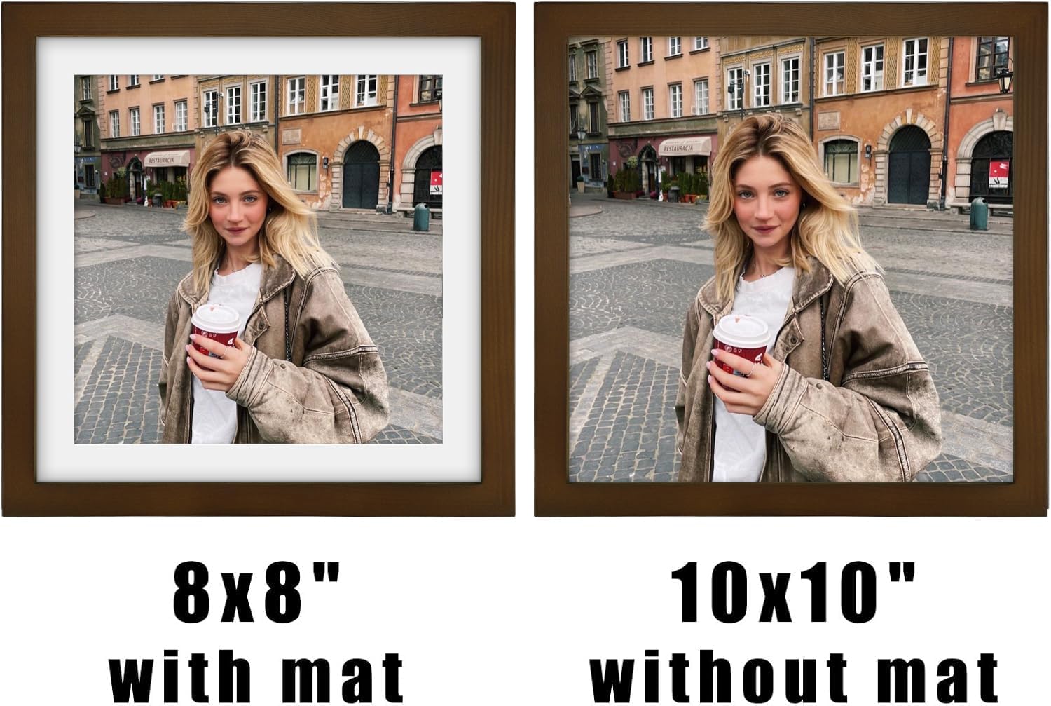 WUTL 8x8 Black Picture Frames Square