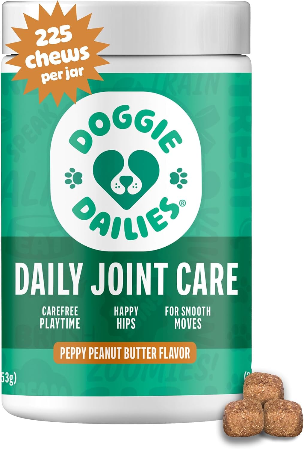 Doggie Dailies Hip & Joint Chews for Dogs, Chicken, All Breeds, 225 Count | Glucosamine & Chondroitin Supplement, Supports Joint Health & Mobility, Soft Chews for Dogs of All Breeds & Sizes